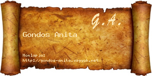 Gondos Anita névjegykártya